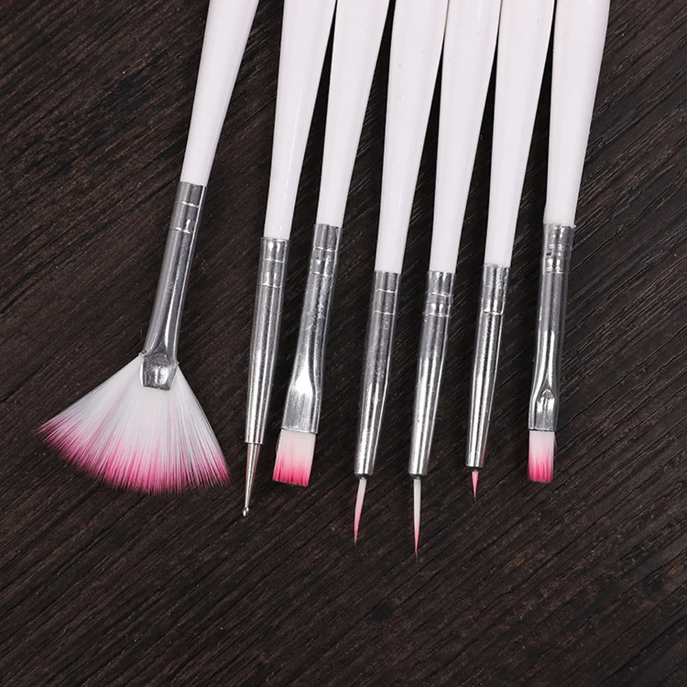 

7Pcs Nail Art Brush Set for Fine Details Professional Use and Home Manicure Tools for Nails DIY Nail Tool Detail Paint Brush