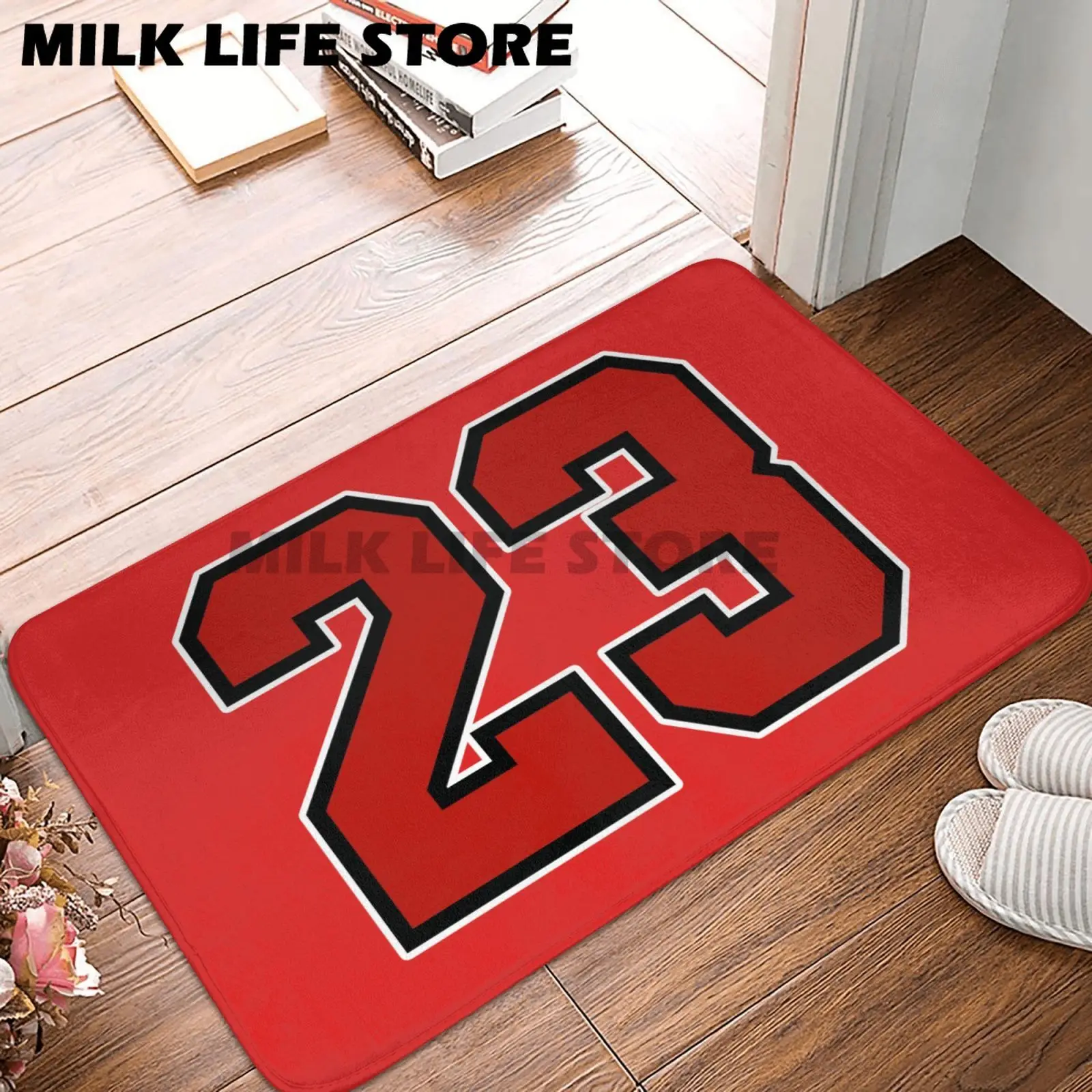 

Basketball Red 23 Number Anti-slip Doormat Floor Mat Cushion Carpet Rug for Kitchen Entrance Home Bedroom Footpad Mats