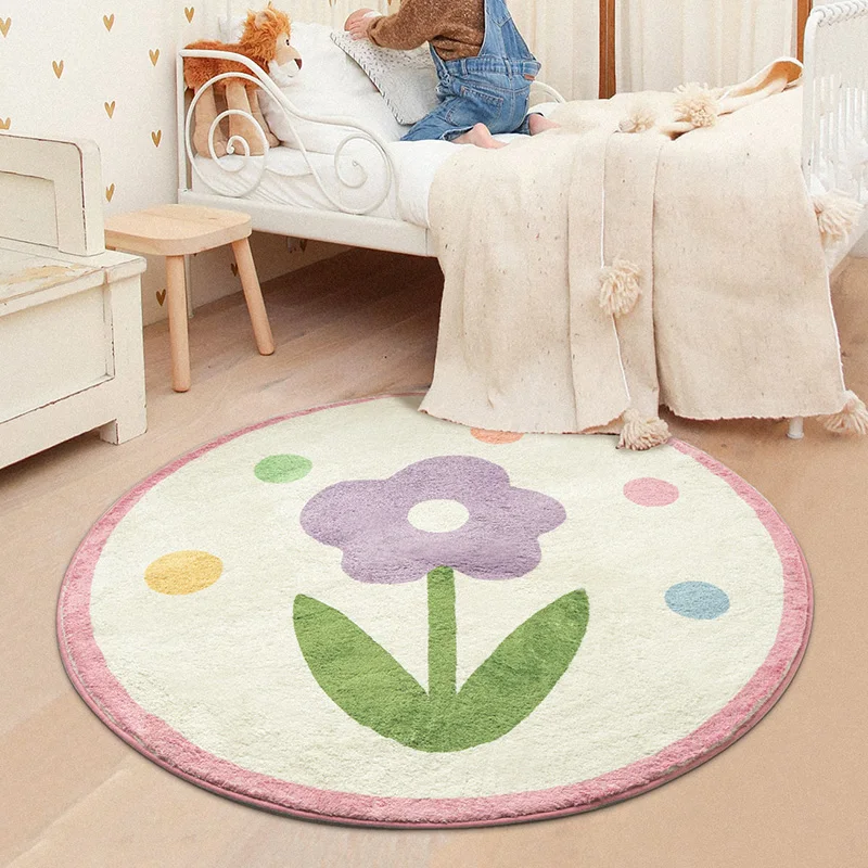 

Floral Bedroom Carpet Furry Carpet for Living Room Plush Play Mat Baby Rugs Fluffy Carpets Kids Room Soft Children Room Carpet