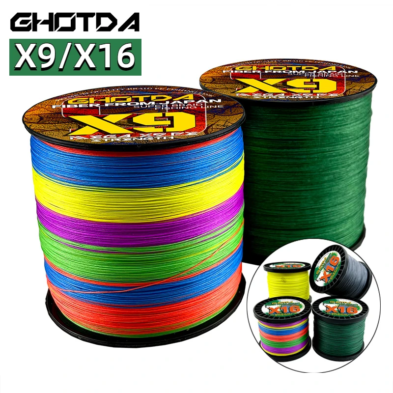 New Upgrade Abrasion Resistant PE Braided Fishing Line X9/16 Strands Diameter 0.14mm-0.80mm for Carp Bass Fishing Gear Pesca