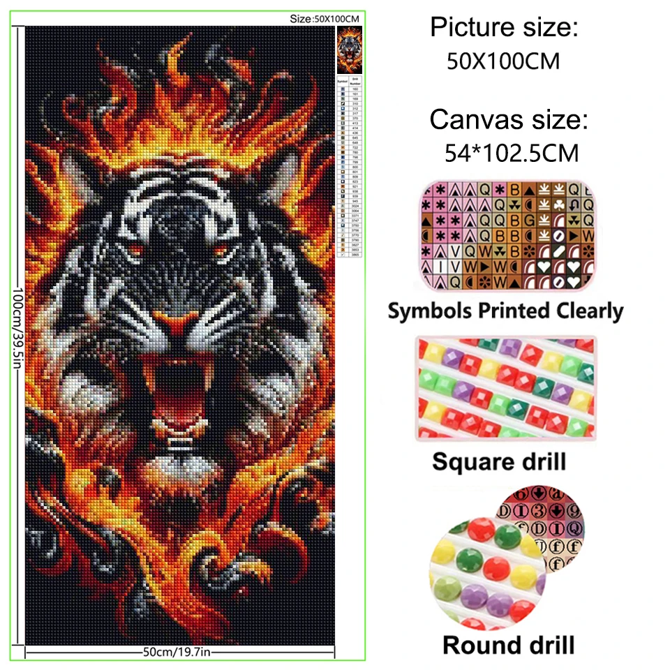 

Enchanted Fierce Tiger Dragon 5D Diy Diamond Painting Sale Full Square/Round Diamond Mosaic Art Cross Stitch Embroidery Kits,