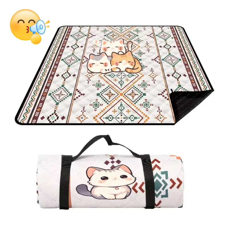 Ethnic style picnic mat moisture-proof mat thickened portable outdoor camping camping beach picnic waterproof mat tent floor mat