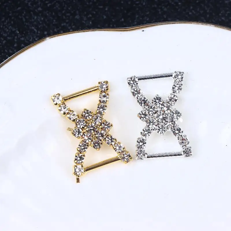 

10 шт. металлических пряжек со стразами для бикини и ремней - аксессуары для декора свадебных платьев, повязок для волос, одежды, подарочные украшения