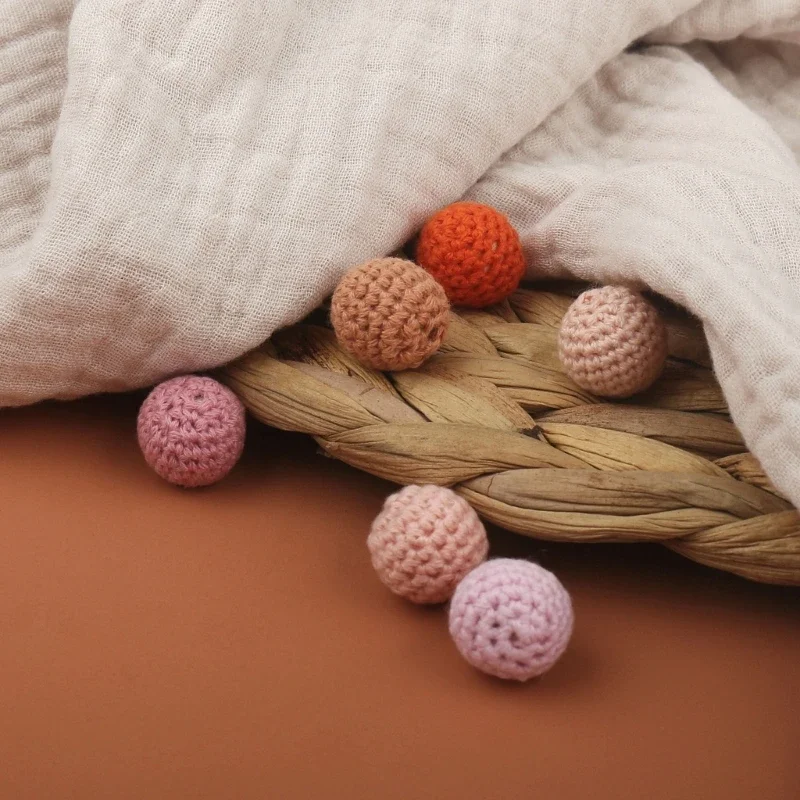 5 Pcs Crochet Beads Colorful Craft Beads Knitting Balls for DIY Pacifier Clip