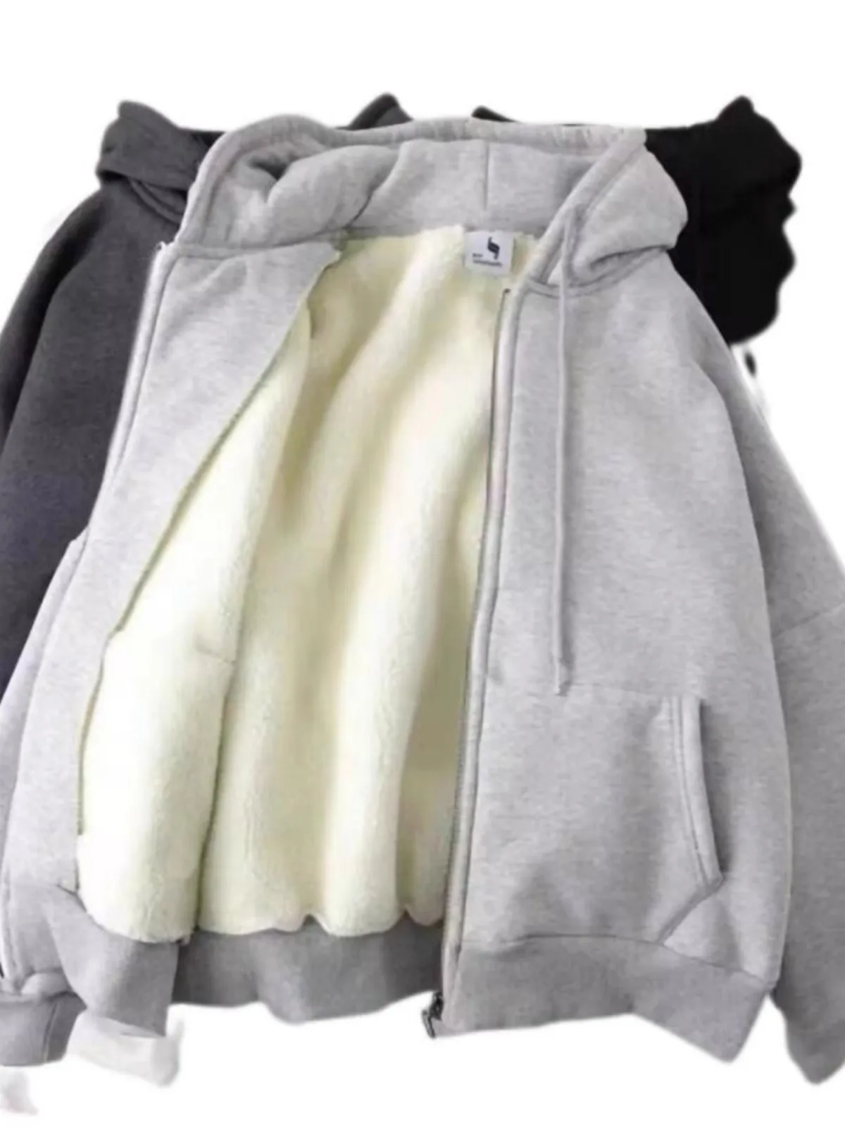 سترة بغطاء للرأس ثقيلة أمريكية مانعة للتسرب للرجال للخريف والشتاء ماركة أزياء مبطنة بالصوف سميكة مقاومة للاهتراء... #5