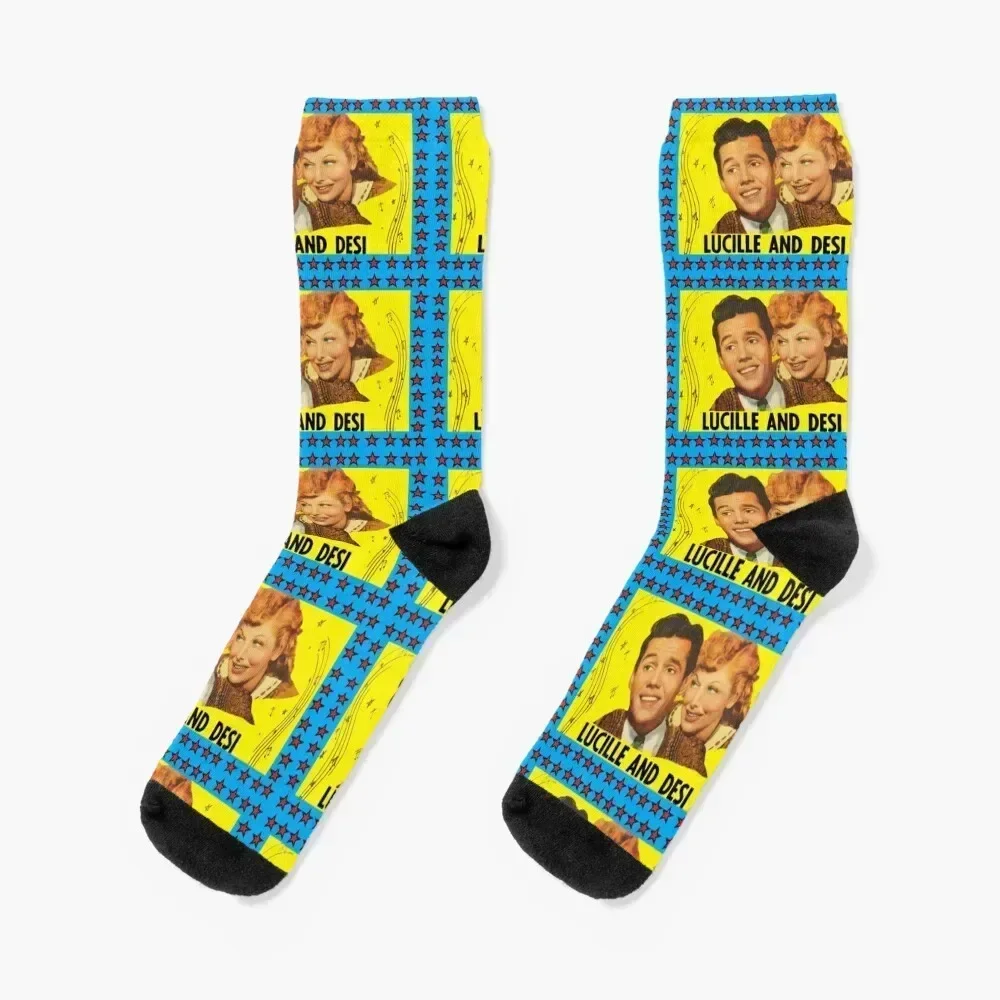 

LUCILLE BALL Desi Arnaz 1940 Socks retro funny gift kawaii japanese fashion Socks For Men Women's