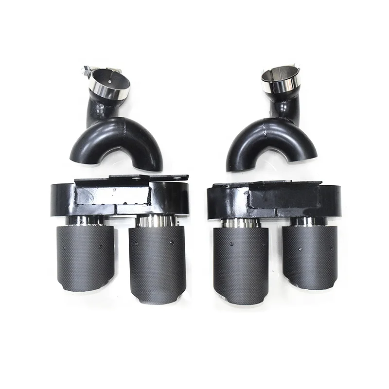 

For Audi C8 A6 A7 S6 S7 Matte Black 304 Stainless Steel Carbon Fiber Exhaust Mufflers Quad Exhaust Tip Muffler Tips OEM