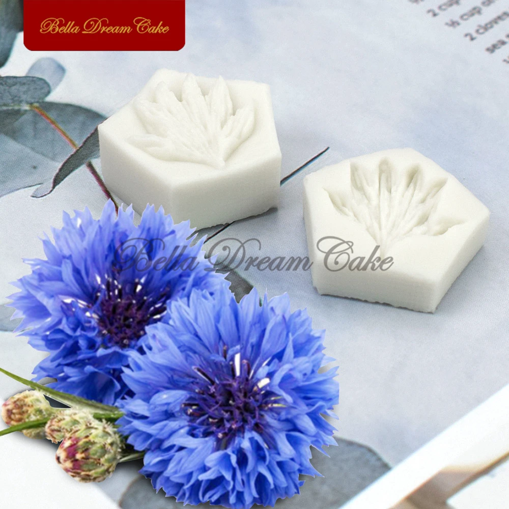 2pcs/set Mini Cornflower Petal Veiner Silicone Mold For DIY Handmade Fondant Clay Gumpaste Mould Cake Decorating Tools Bakeware