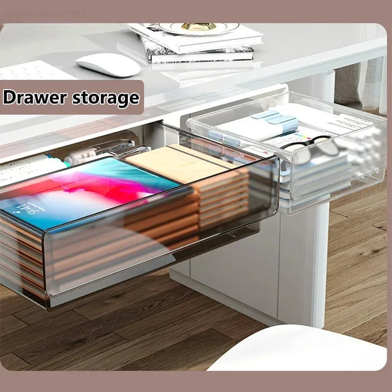 Multi-functional Drawer Storage Box Desktop Storage Desk Storage Box Punch Free Self Stick Desktop Organizer