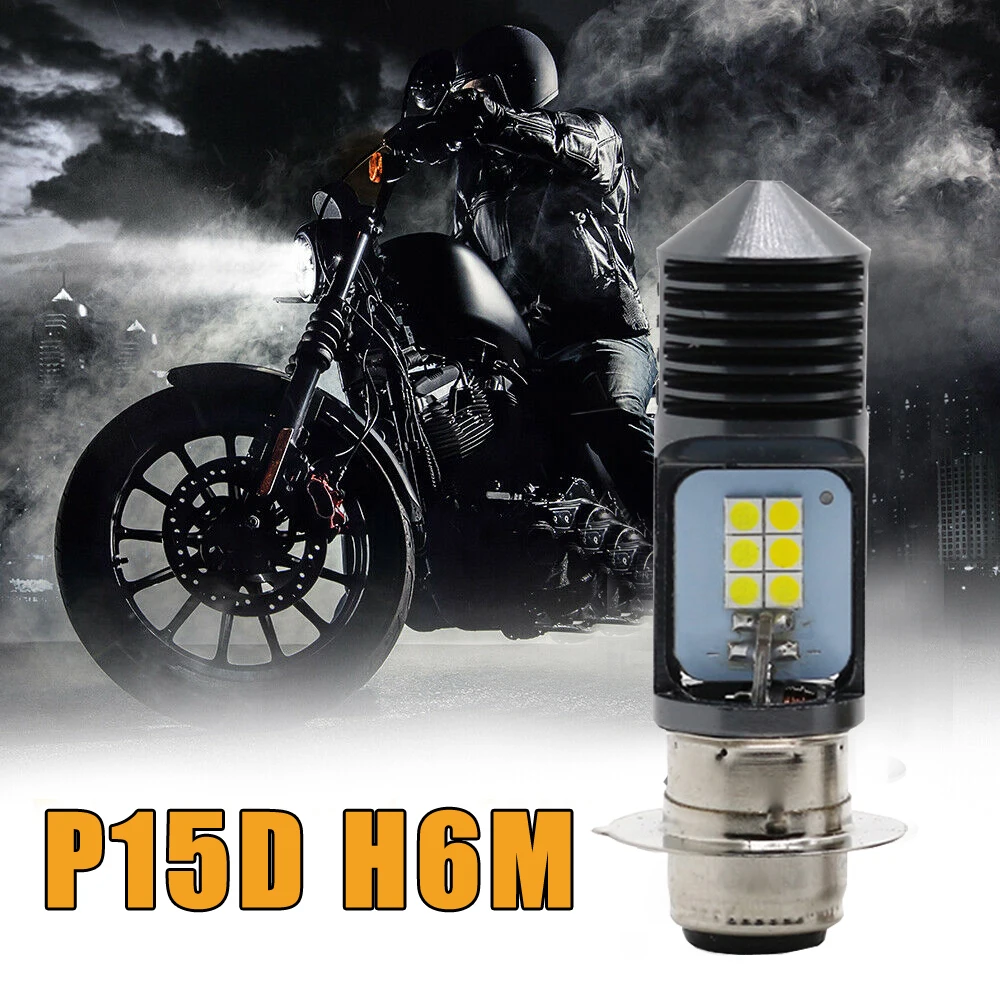 P15D H6M reflektor motocyklowy 16SMD LED 15W 4000lm 12v Hi/Lo wiązka światła reflektor motocyklowy żarówka przeciwmgielna biały uniwersalny