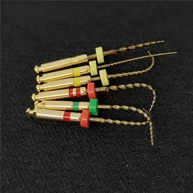 3 عبوات (18 قطعة) ملفات قناة الجذر Ni-Ti الذهبية E-FLEX ملف دوار ملفات نهاية مفتوحة للأسنان/ملفات فتح/تشكيل