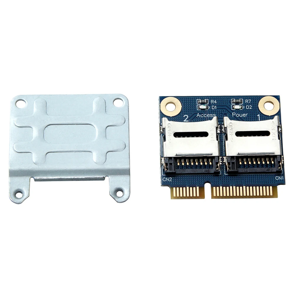 2 ssd hdd duplo-sdhc sdxc tf para mini leitor de cartão de memória pcie mini adaptador pci-e mini mpcie para 2 mini-sdcards para laptop