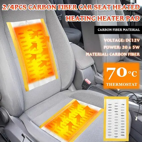 Imagen 2 del producto Kit calentador Universal incorporado para asiento de coche, almohadillas térmicas de alambre de aleación de 12V, cubiertas calentadoras de invierno calentadas de alta/baja temperatura