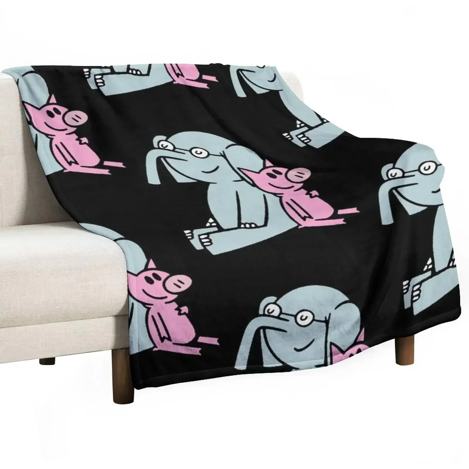 

Elephant and Piggie. Gerald and Piggie. Anime transparent sticker, mo willems Throw Blanket Sofa Blankets