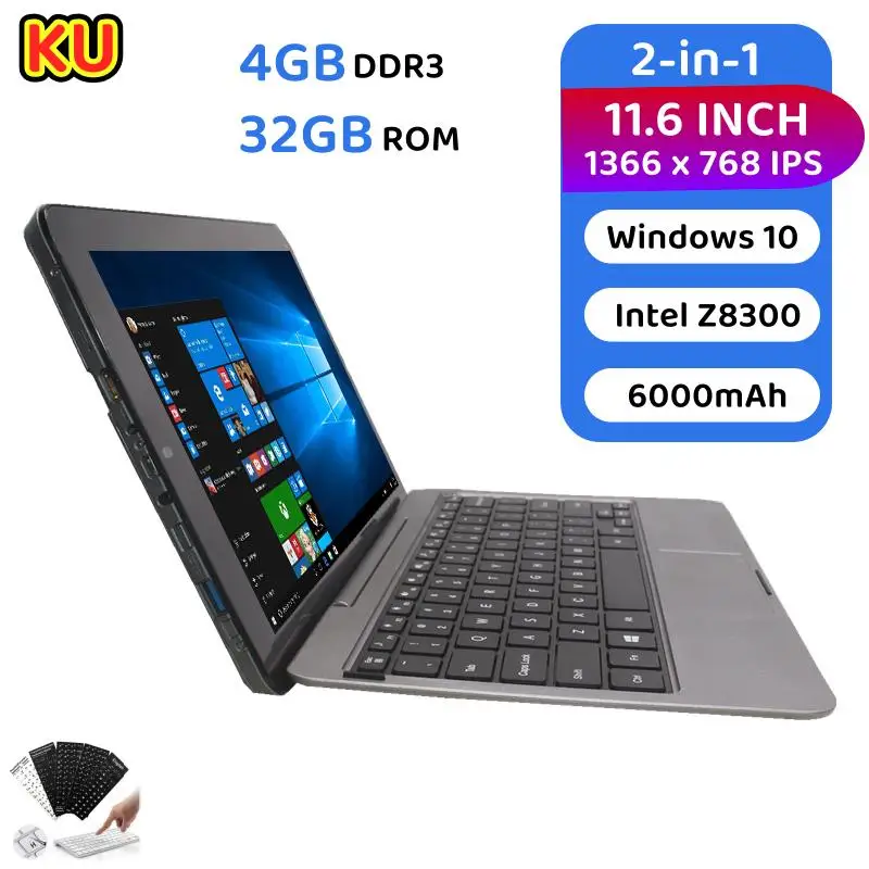 

64-битный 11,6-дюймовый домашний планшет 2-в-1 с Windows 10 и клавиатурой, 4 ГБ оперативной памяти DDR, 32 ГБ ПЗУ, процессор Intel Atom x5-Z8300, 1366 x 768 IPS