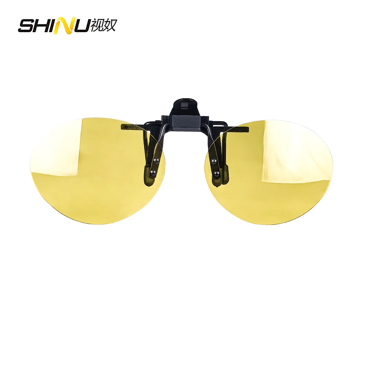 SHINU Rote Linsen-Clip-On-Brille zum Schlafen besser, runde orangefarbene Linse für Spiele oder Arbeiten, gelbe Linsen, Nachtsicht zum Fahren – Detail 12