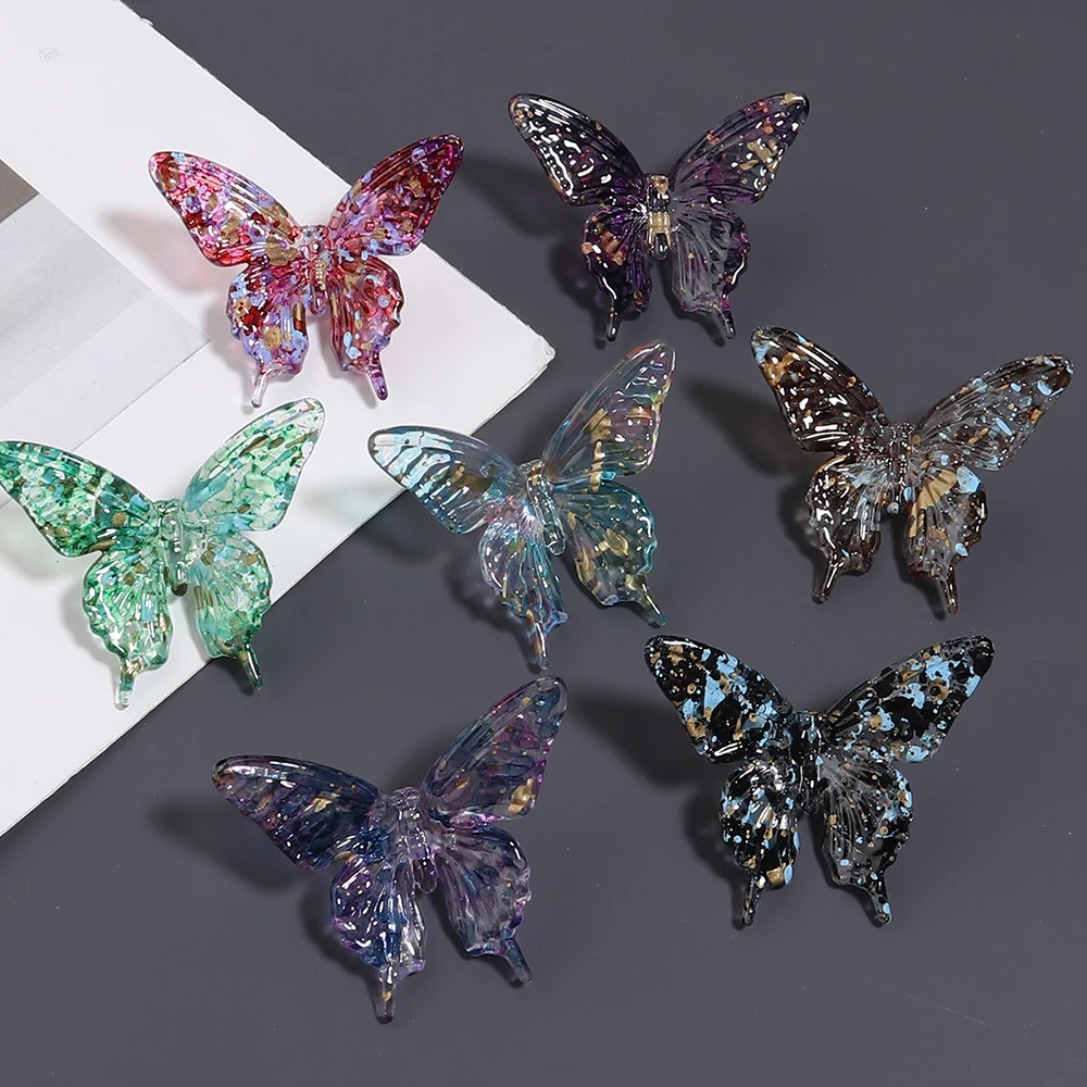 5/10 Stück Bunte Transparente Tintenbesprühte Acrylperlen Stern Blume Schmetterling Lose Perlen für Schmuckherstellung DIY Zubehör – Detail 4