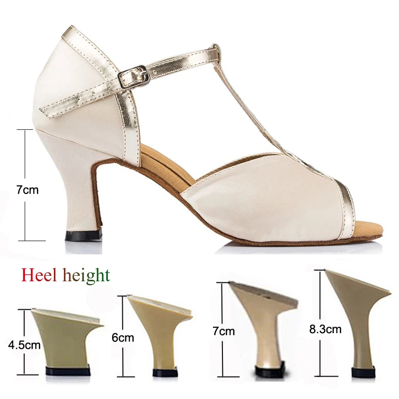 Latin Dance Shoes Women's Salsa Tango Ballroom Party Crossover High Heels Complexion Women's Sandals Summer Outdoor Sneakers
