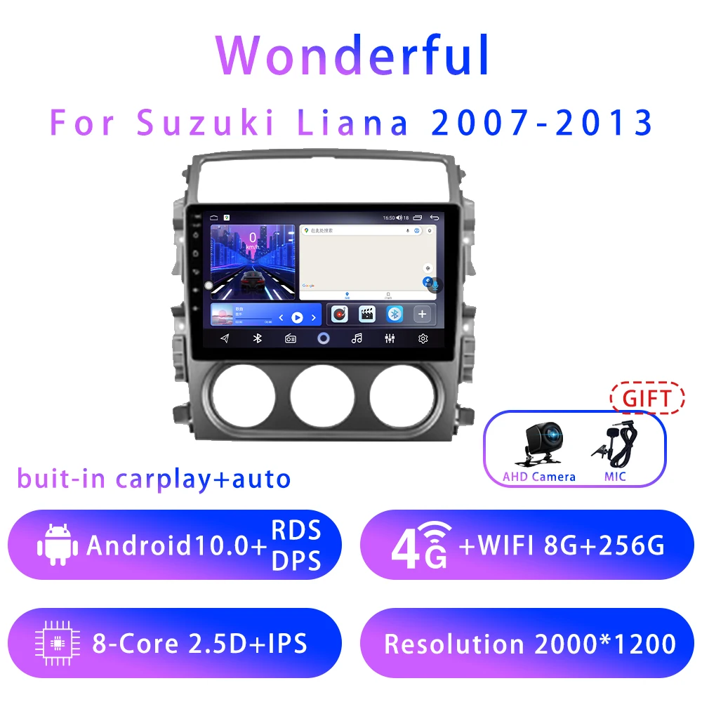 

7862 8G+256G For Suzuki Liana 9inch Android10 5G Wifi DSP Car Stereo Radio Multimedia Video Player GPS Navigation