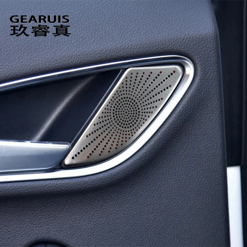 For Audi Q3 2013-2018 Car Door Armrest Handle Cover Loudspeaker Panel Stereo Audio Speaker panel Stickers Interior Accessories