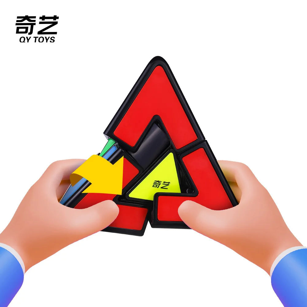 QiYi Duo Pyramind 2x2 Cubo mágico piramidal de forma extraña 2x2x2 rompecabezas educativo Cubo mágico juguetes regalos de cumpleaños y Navidad