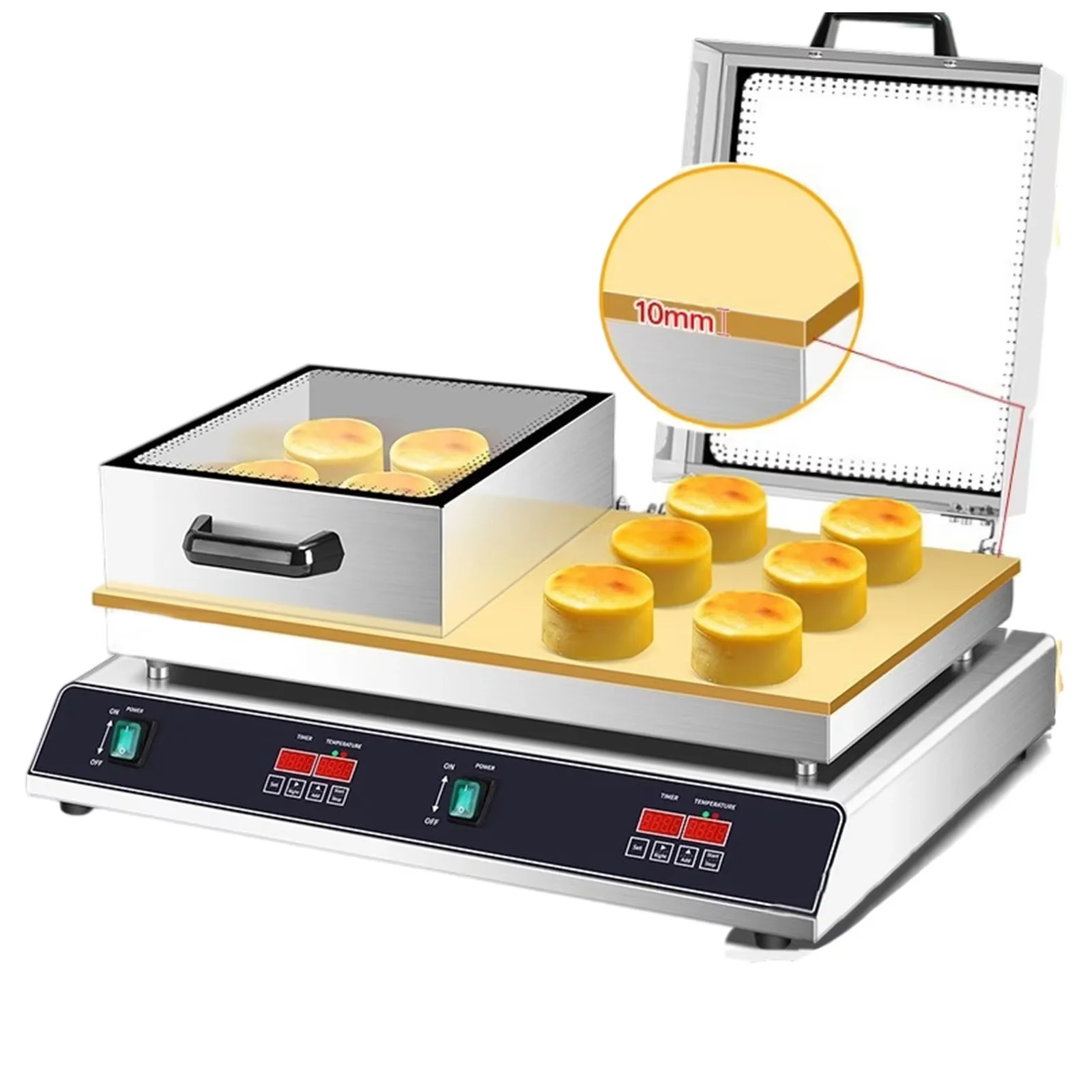 

110/220V Commercial Soufflé Pancake Maker Electric Non-stick Dorayaki Japanese Soufflé Pancake Maker Fast Heating Heat Evenly