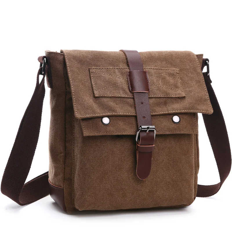 Supermoderne Vintage Messenger Bag Militair Canvas Vrijetijdsreizen Crossbody Schouder