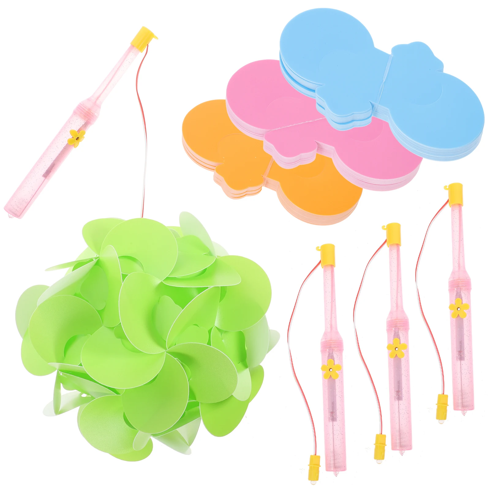 

4 Sets Puzzle Flower Lantern Paper Plastic Kids Toy Light for Birthday Christmas Party Decoration Lightweight Safe