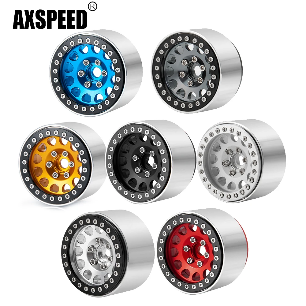 

AXSPEED 4Pcs Aluminum Alloy 1.9inch Beadlock Wheels Rims for Axial SCX10 II 90046 AXI03007 TRX4 D90 1/10 RC Crawler Car