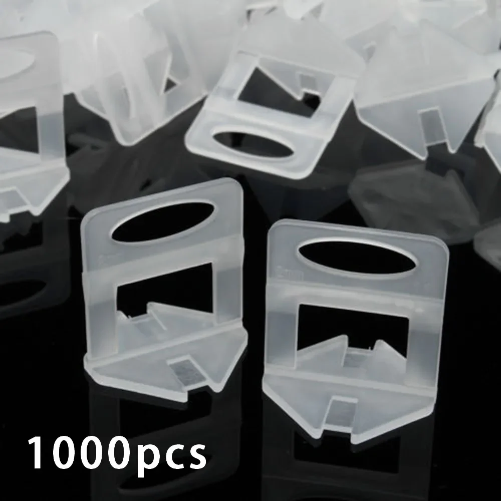 1000 Pcs Reusable แบนระบบปรับระดับกระเบื้องคลิป2มม.Wall Floor Spacers เครื่องมือปูกระเบื้อง40มม.* 36มมระดับกระเบื้อง