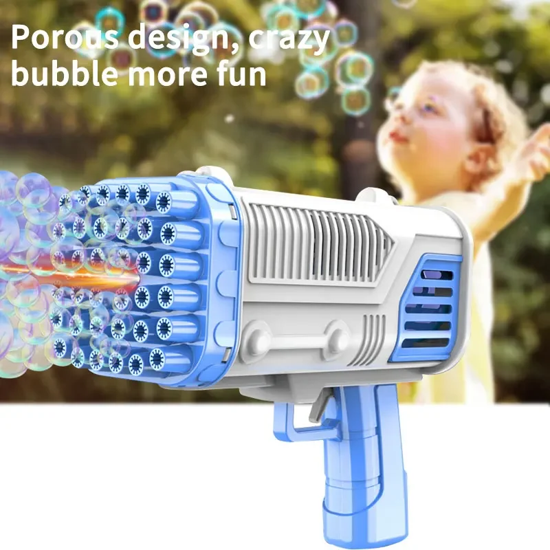 36-Hole Bubble Gun Kids Bubble Bazooka Modeling Automatic Hair Dryer Children Outdoor Games Essential Toys