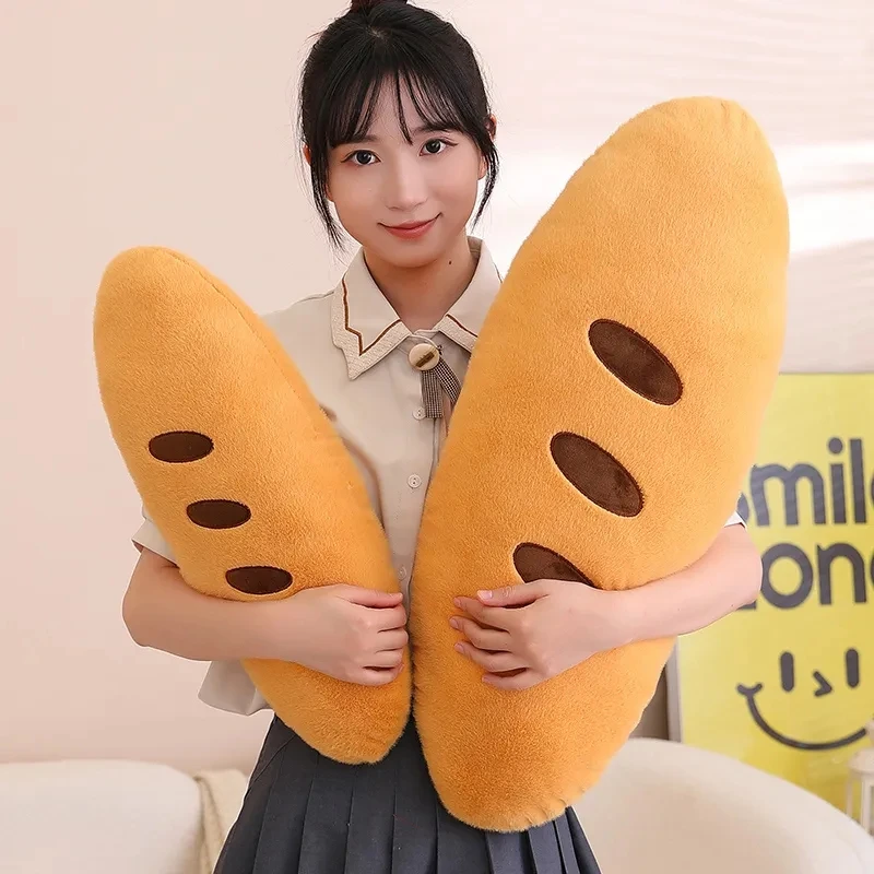 50-90cm Simulation French Bread Plush Pillow Soft Stuffed Funny Food Plushie Peluche Party Prop Decor Sleeping Companion Gift