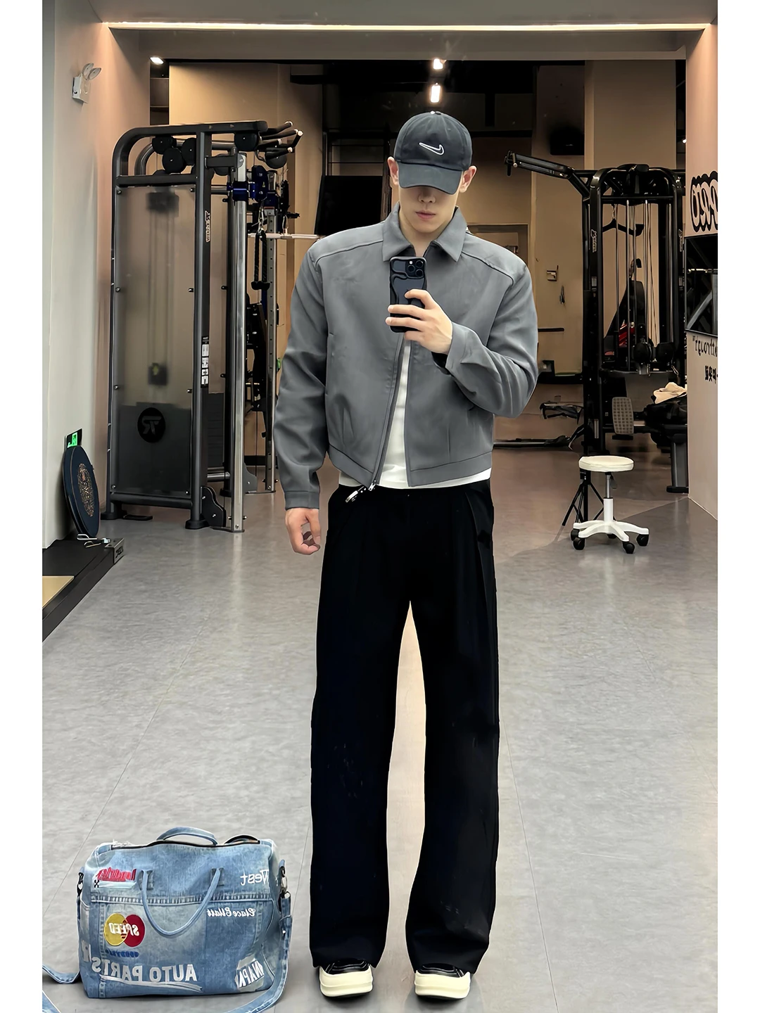 

Cleanfit ort oulder Pad Костюм Jaet Мужской корейский Sle Light Maturi Wind Adstration Jaet Весна Осень High End Feel