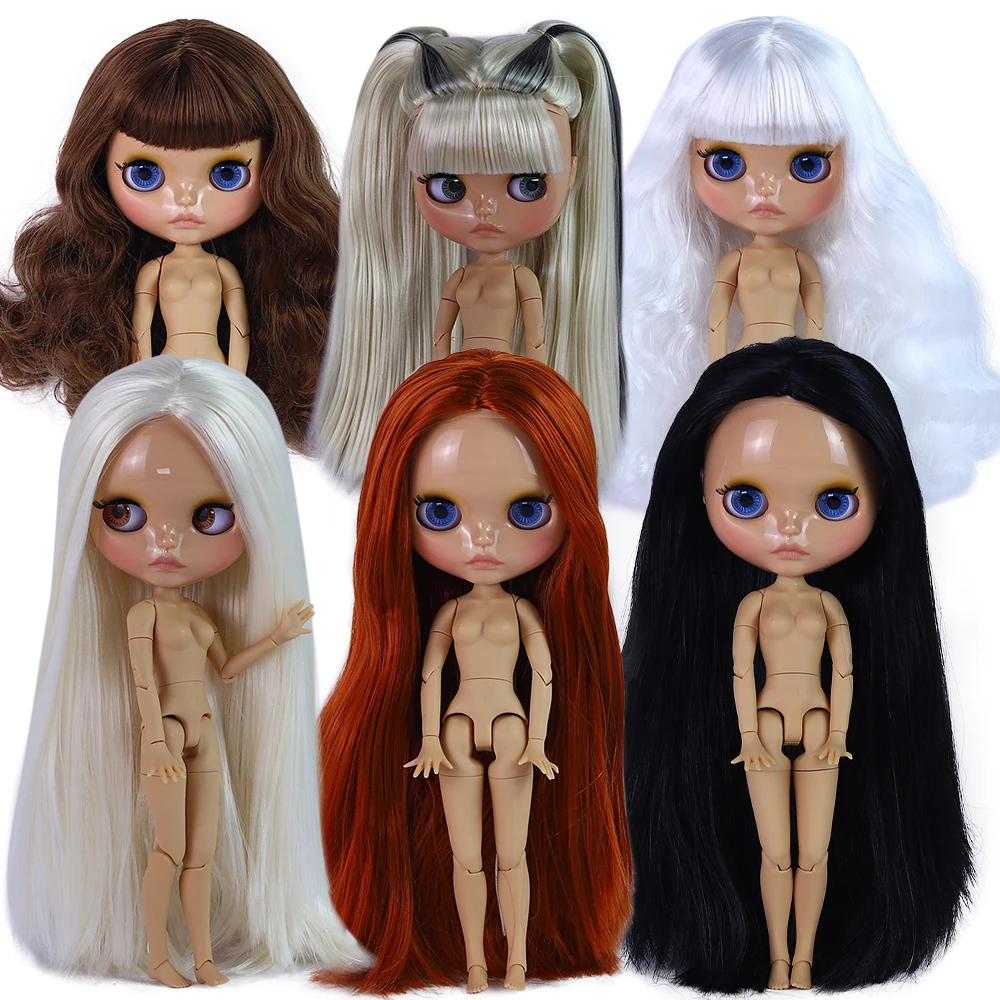 

ICY DBS Blyth Doll 1/6 Joint 30cm Brown Skin Glossy Face Toothed Mouth Girl Doll BJD Toy Gift