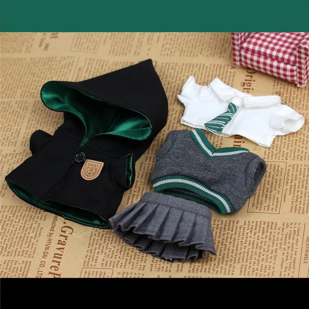 Novo labubu boneca magia academia roupas conjunto pingente boneca roupas decoração 15 & 17cm tamanho boneca roupas porco verrugas uniforme escolar