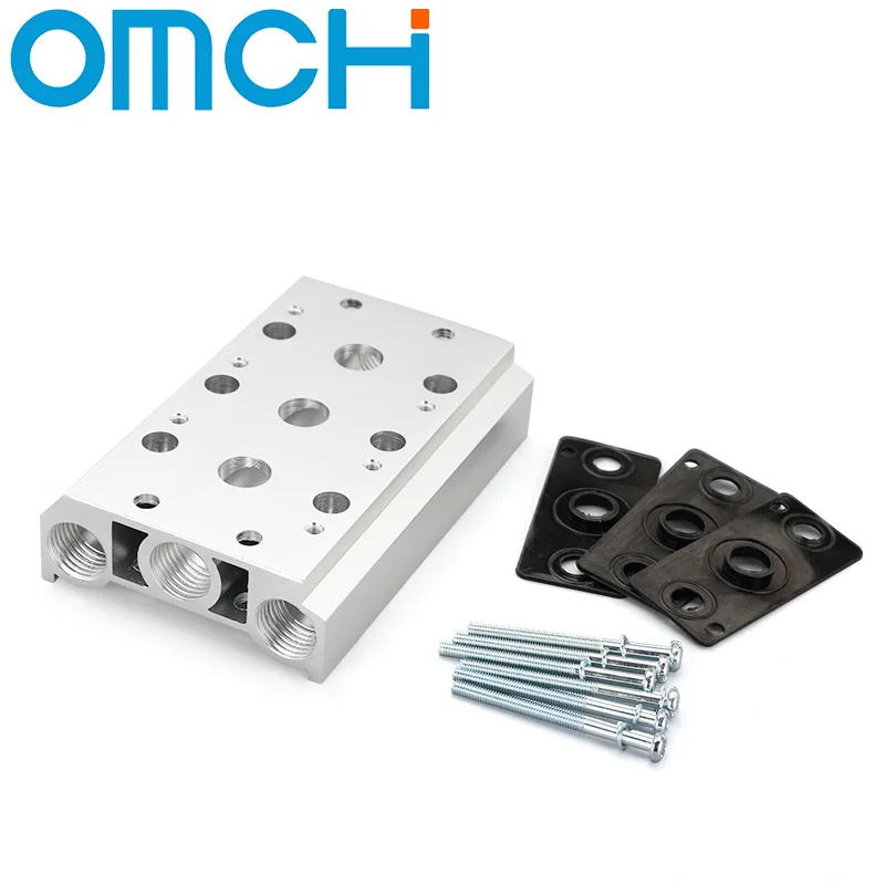 Pneumatic Solenoid Valves 4V210 4V220 4V230 Air Exhaust Manifold 200M Valve Plate Base Manifold With Accessorie