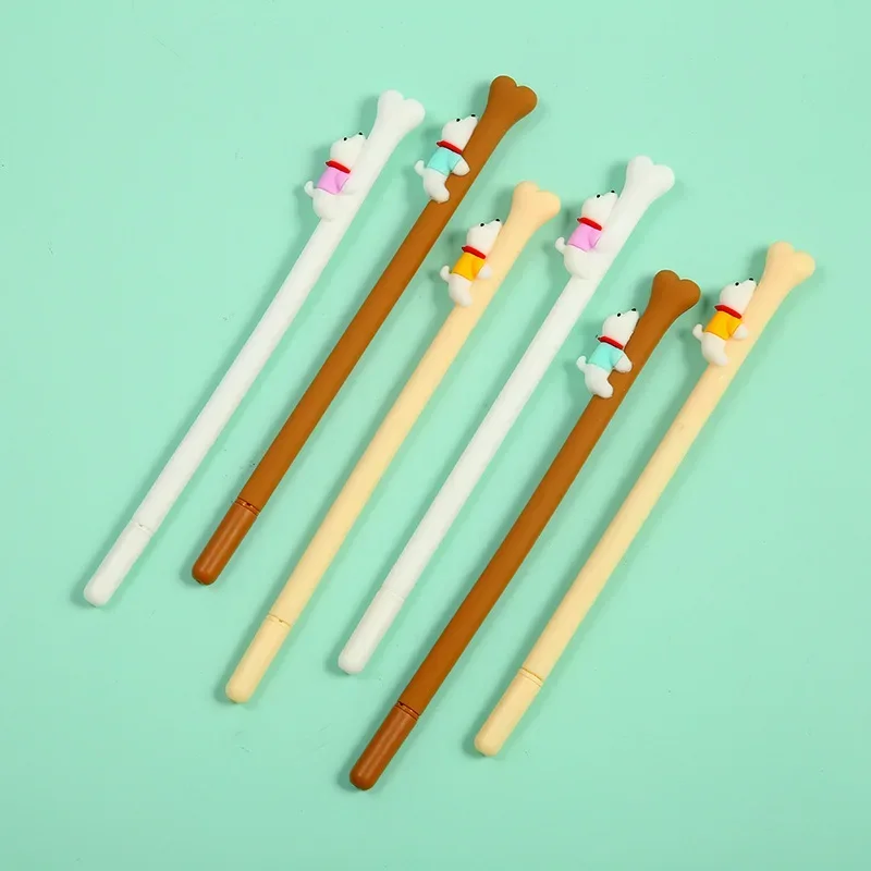 A 36PCS Creative Dog Bone Silicone Rollerball Pen Cute Cartoon Learning Stationery Korean Stationery