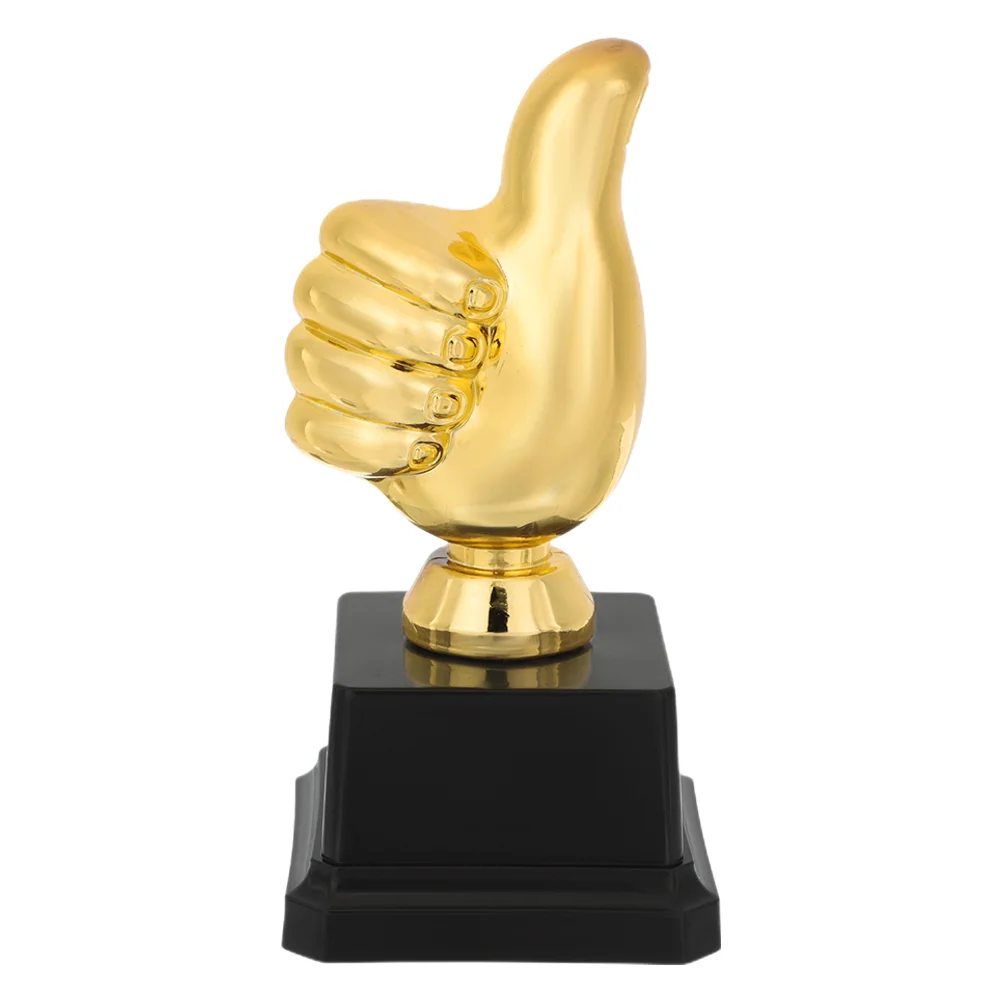 Trophy Competition for Students Award Kindergarten Mini Model 1300X700X650CM Celebration Thumbs up Small Prop Golden Plastic