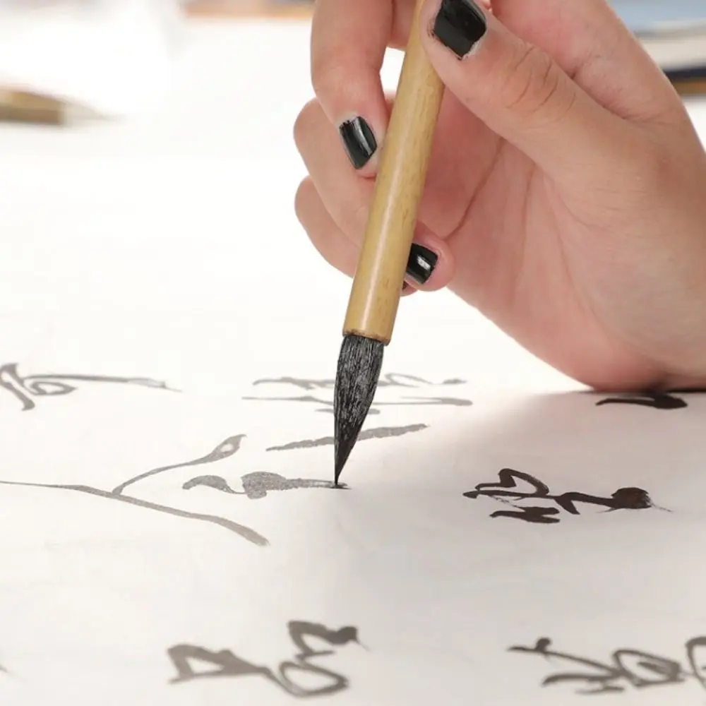 

Oil Watercolor Chinese Calligraphy Brush Oil Painting Bamboo Scriptures Writing Brush Wolf Hair Art Paint Brush Class