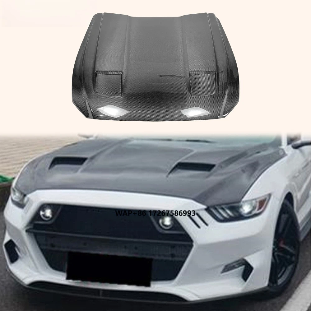 

For Mustang 2 Door 2015-17 Carbon Fiber MBJ Style Front Vented Cooling Hood