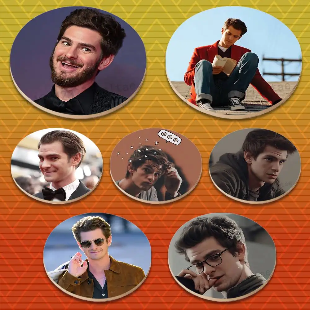 

Actor A-Andrew G-Garfield Multifunctional Coasters Round Wooden Heat Resistant Non-Slip Home Decor Gift