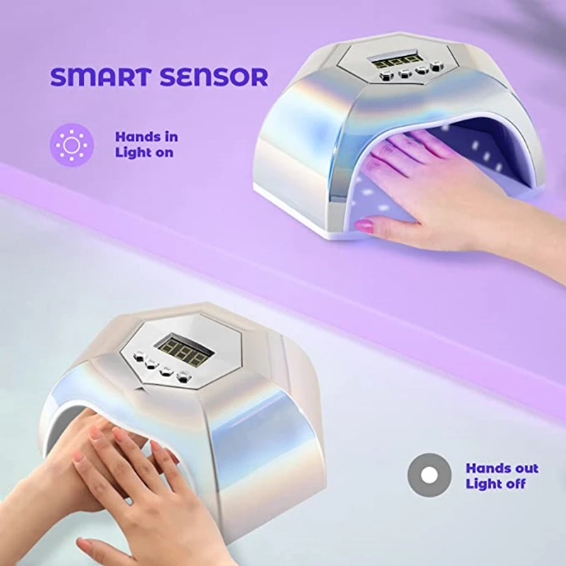 66LEDs Powerful Nail Dryer UV LED Nail Lamp For Curing Gel Nail Polish With Motion Sensing Manicure Pedicure Salon Tool