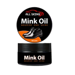 Leather Shoe Care Essential-Sheep Mink Oil Cream Colorless & Universal,Nourishing Glazing for Genuine Leather 2-in-1 Polishing