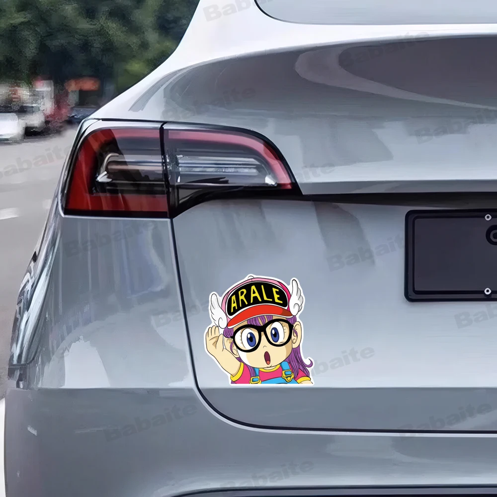 Arale Cute Anime pegatinas de coche calcomanías impermeables Protector de puerta de coche calcomanías de vinilo accesorios decorativos