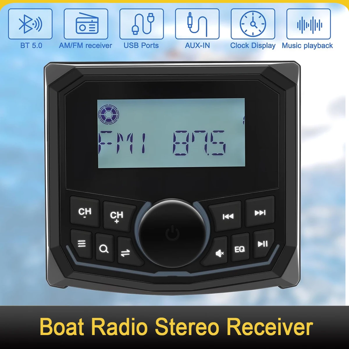 

Морской стерео радио MP3-плеер FM AM приемник водонепроницаемый морской стереоплеер 5.0BT подключение для лодки, яхты, квадроцикла, тележки для гольфа