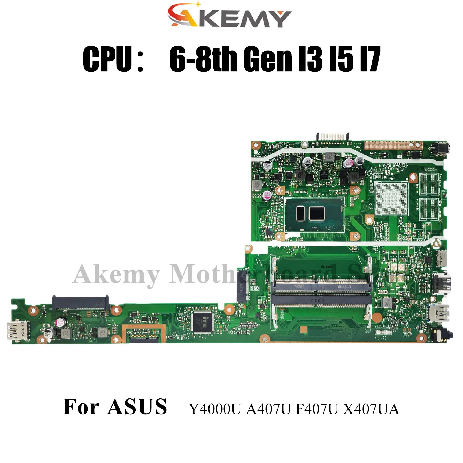 

X407UA Laptop Motherboard For ASUS X407UBR Y4000U X407UA F407U X407U X407UB X407UAR X407UV A407U X407UF Mainboard I3 I5 I7 CPU