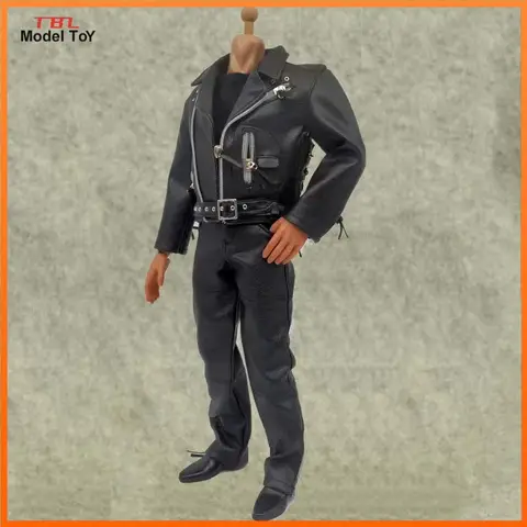 1/6 scale figure B3 genuine leather本革未使用 1/6 Scale Black Leather Action Figure Set for 12in Model