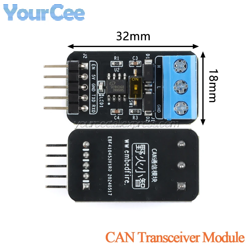 CAN Transceiver Module TTL to RS485 Conversion Board Interconversion Serial Communication half duplex long-distance transmission