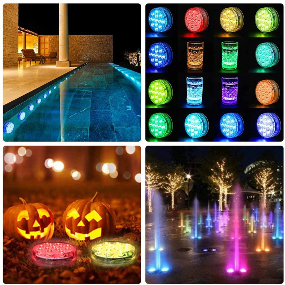 Diving Light Diving Light Underwater Upgrade 13 Led RGB With Magnet and Suction Cup Remote Control Swimming Pool Night Light