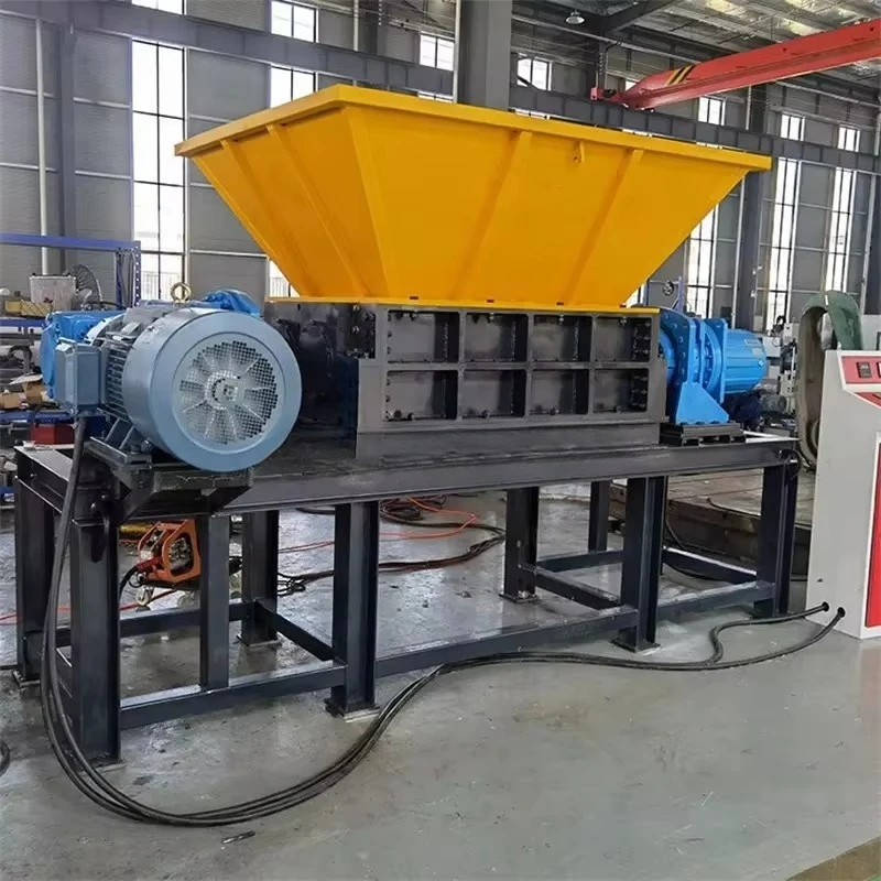 Industrial Twin Shaft Shredder Machine Automatic Crusher for Waste Plastic Rubber Tyre Scrap Wood Metal Cans